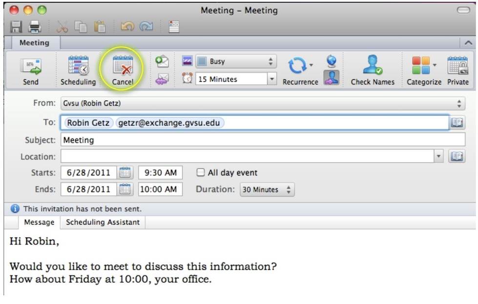 add people to an outlook for mac meeting invite and send just to them